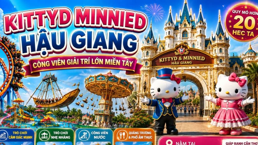 Kittyd Minnied Hậu Giang: Công Viên Giải Trí Lớn Miền Tây