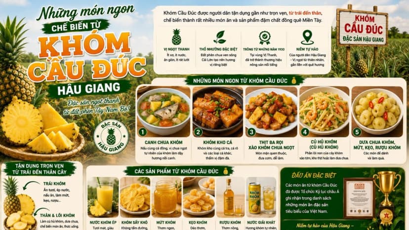 Những món ngon chế biến từ khóm Cầu Đúc