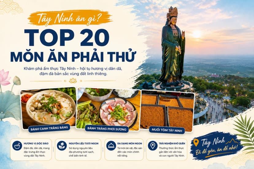Đặc sản Tây Ninh gồm bánh tráng phơi sương, muối tôm và bò tơ