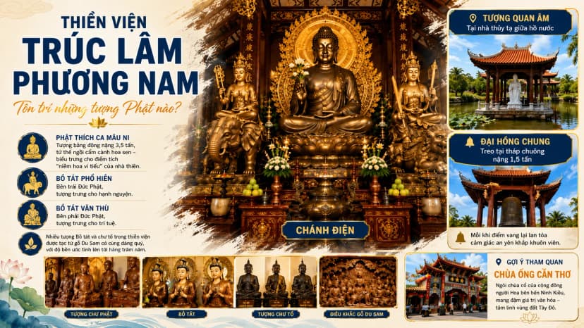 Khuôn viên Thiền viện Trúc Lâm Phương Nam Cần Thơ