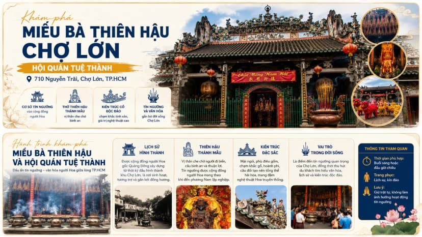 Tổng quan Miếu Bà Thiên Hậu Chợ Lớn tại Hội quán Tuệ Thành