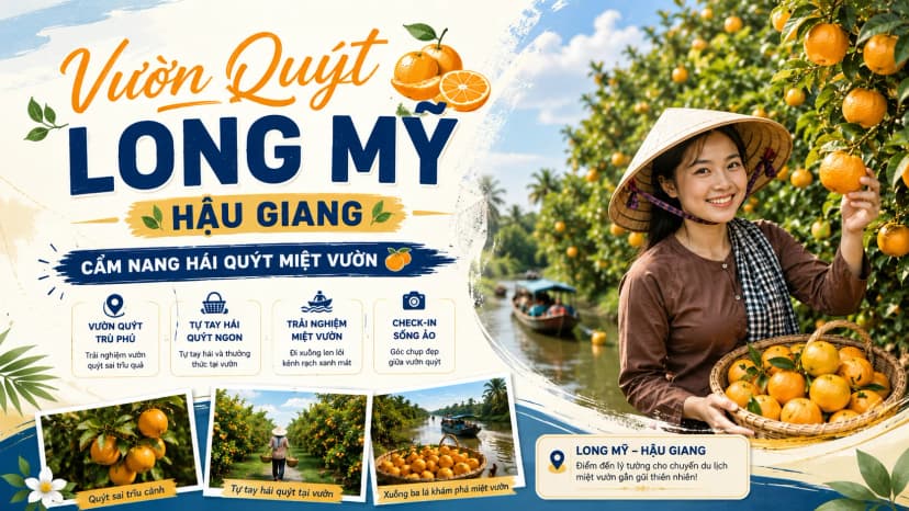 Vườn Quýt Long Mỹ Hậu Giang: Cẩm Nang Hái Quýt Miệt Vườn