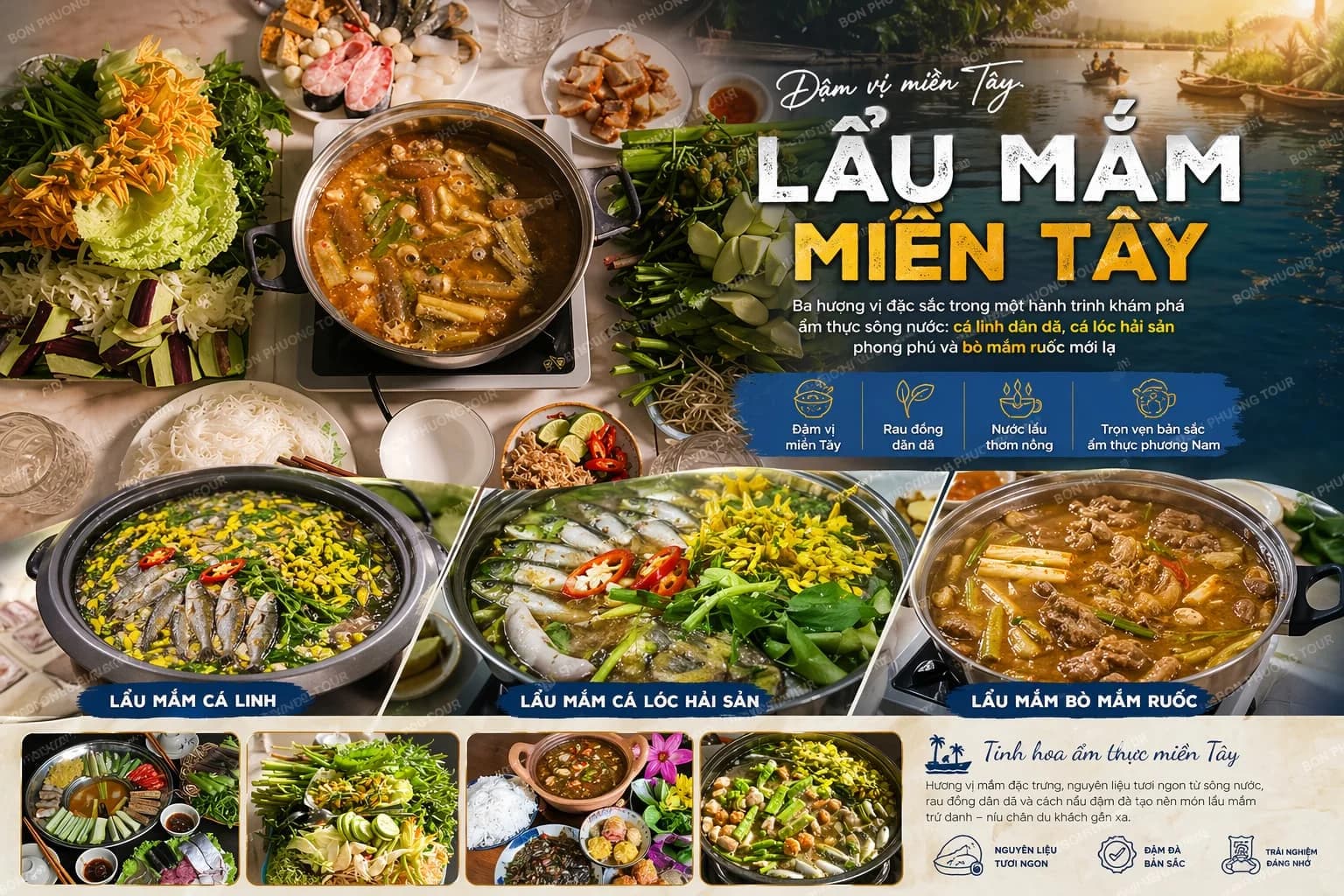 3 Cách Nấu Lẩu Mắm Miền Tây Chuẩn Vị: Cá Linh, Cá Lóc, Bò