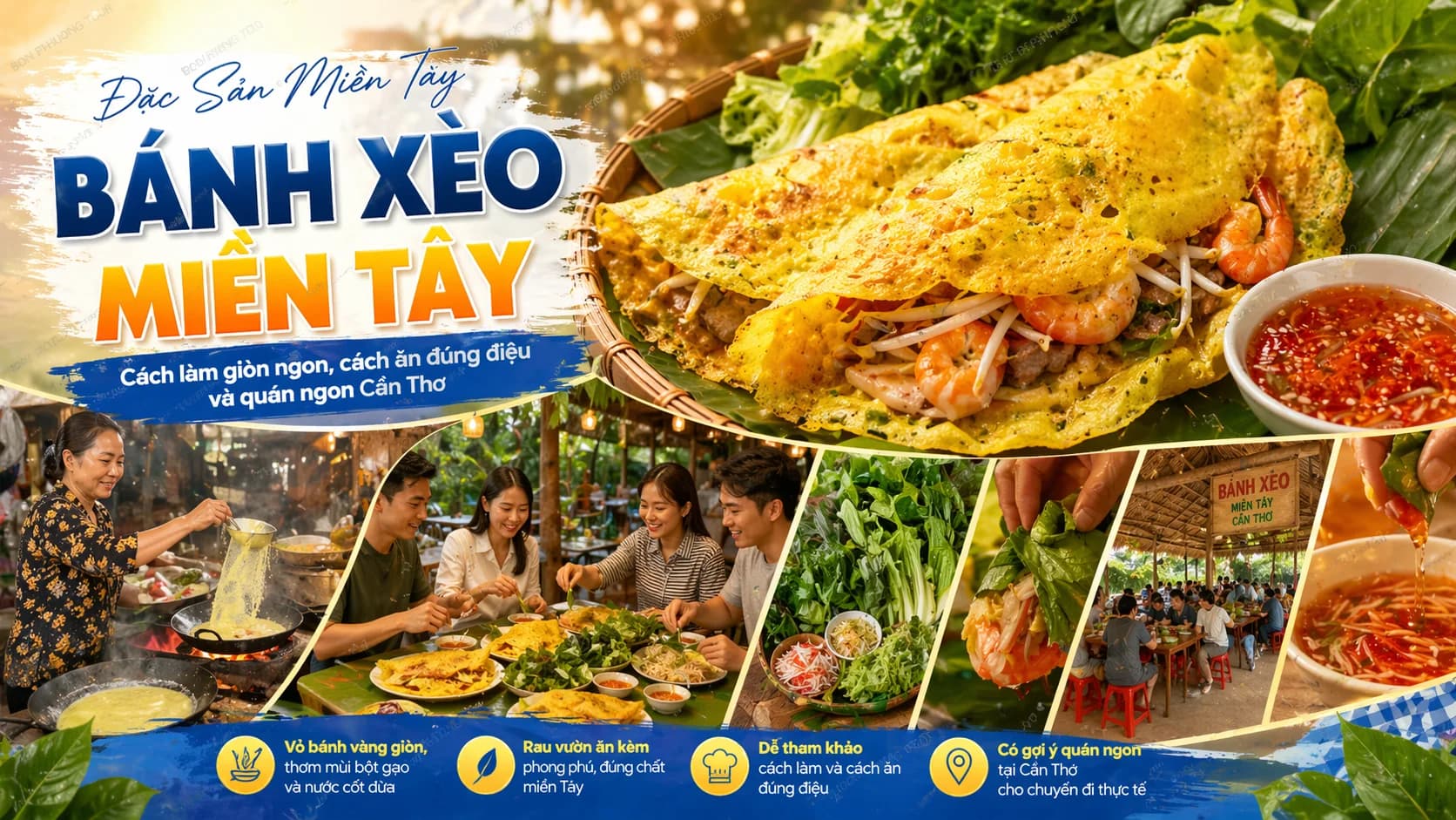 Bánh Xèo Miền Tây: Cách Làm, Cách Ăn, Quán Ngon