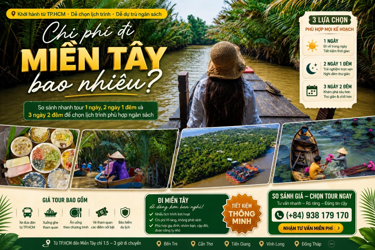 Chi phí đi miền Tây 1 ngày, 2N1Đ, 3N2Đ khoảng bao nhiêu?