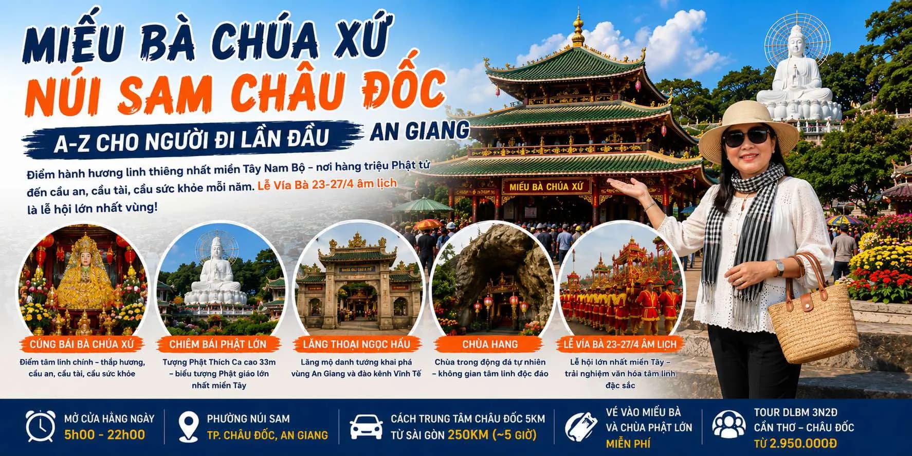 Núi Sam An Giang: Cẩm Nang Hành Hương Miếu Bà Chúa Xứ & Chùa