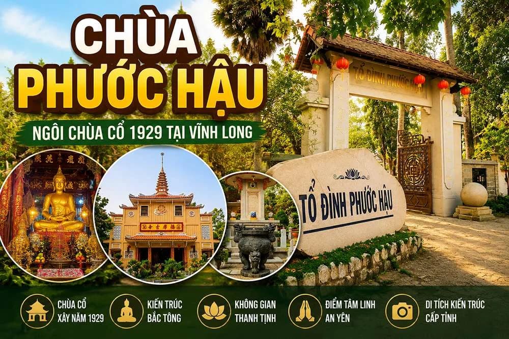 Chùa Phước Hậu Vĩnh Long: Khám Phá Kiến Trúc Cổ & Nét Tâm