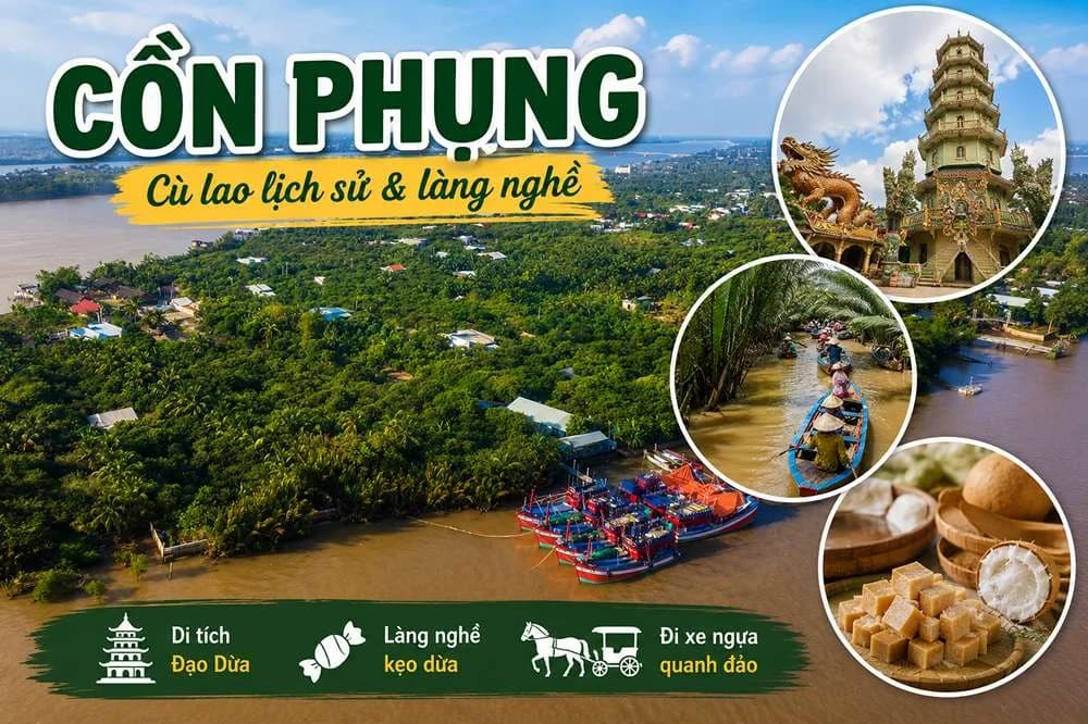 Cồn Phụng Tiền Giang: Khám Phá Đảo Đạo Dừa & Trải Nghiệm