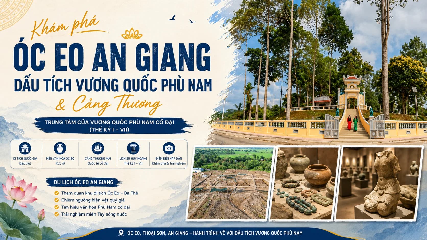 Óc Eo An Giang: Dấu Tích Vương Quốc Phù Nam & Cảng Thương