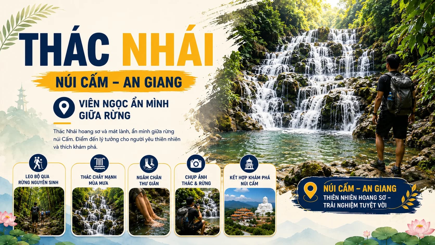Thác Nhái Núi Cấm An Giang: Kinh nghiệm khám phá mùa mưa