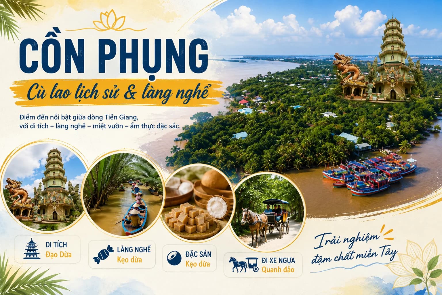 Cồn Phụng Bến Tre: Kinh Nghiệm Tham Quan Đảo Đạo Dừa