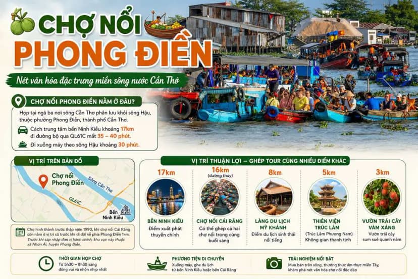 Chợ nổi Phong Điền nằm ở đâu?