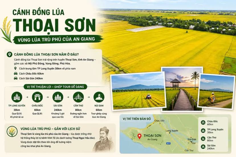Cánh đồng lúa Thoại Sơn tại An Giang