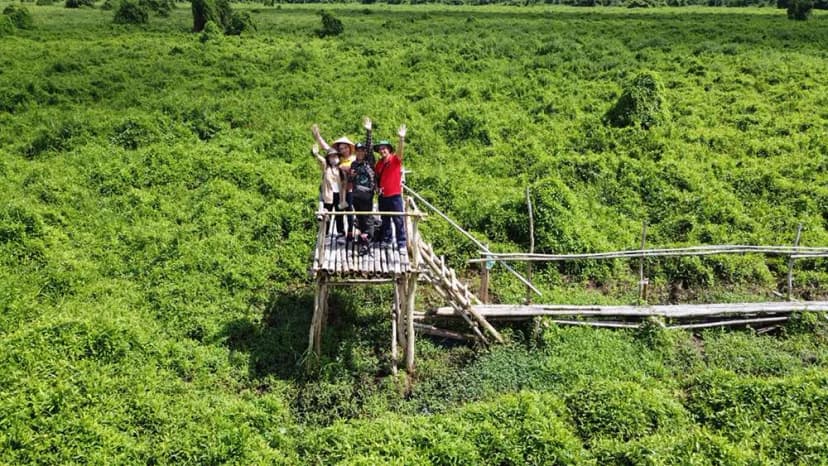 Du khách tham quan rừng U Minh Thượng