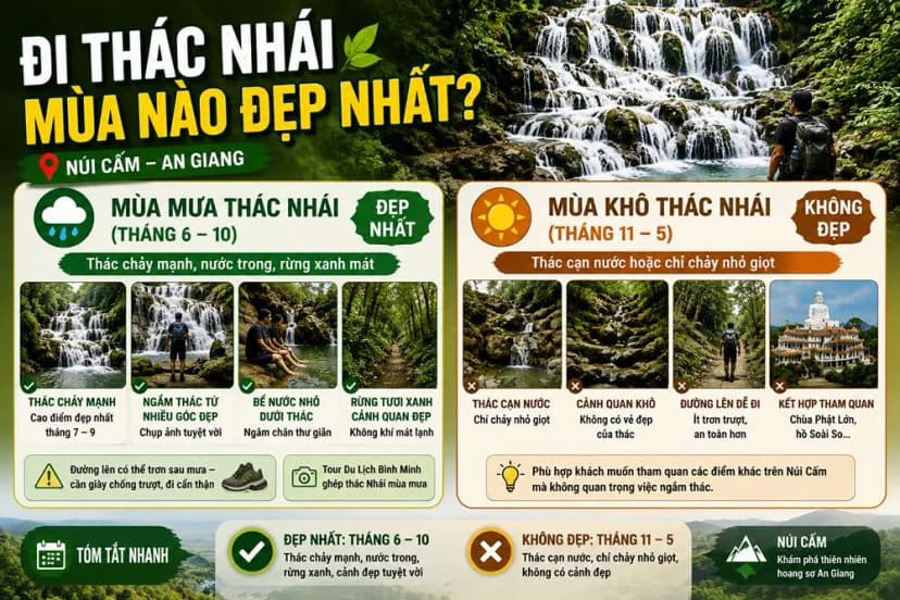 Thời điểm tham quan Thác Nhái Núi Cấm