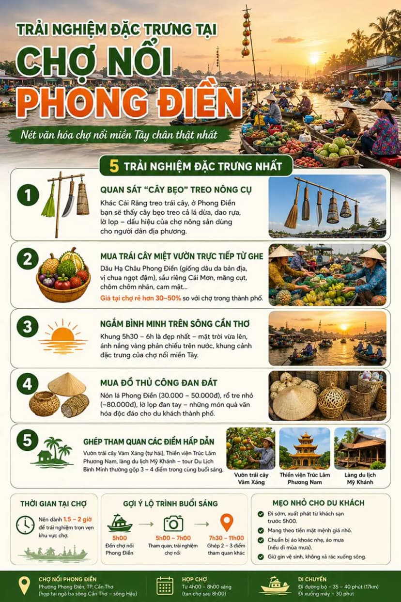 Trải nghiệm đặc trưng tại chợ nổi Phong Điền