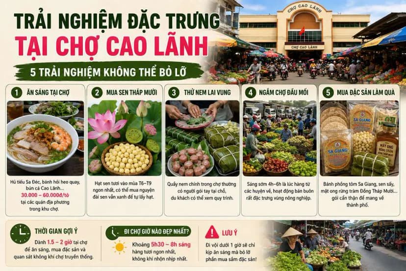 Trải nghiệm đặc trưng tại chợ Cao Lãnh