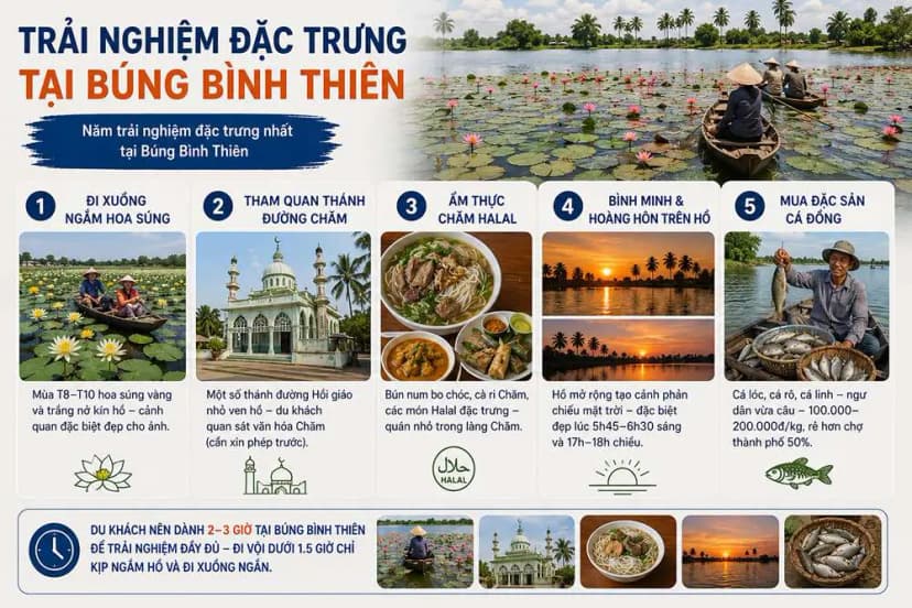 Trải nghiệm đặc trưng tại Búng Bình Thiên