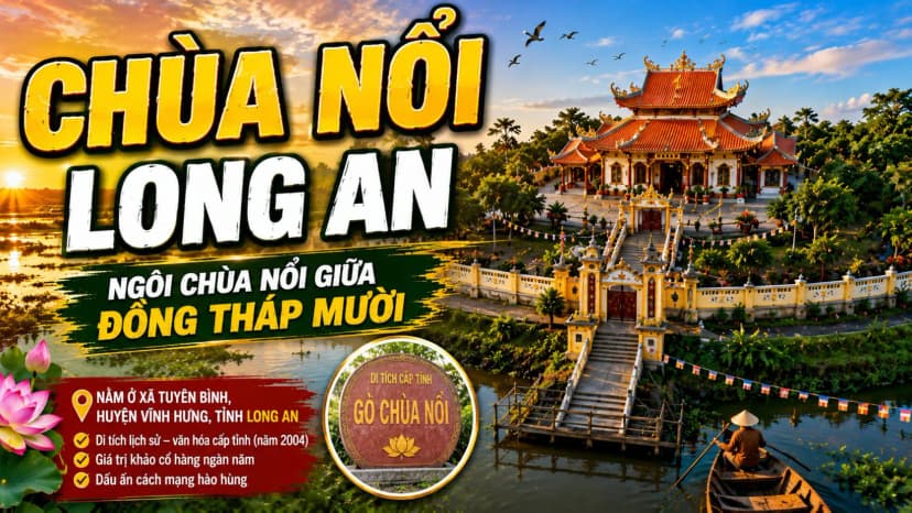 Chùa Nổi Cổ Sơn Tự tại khu vực Long An cũ