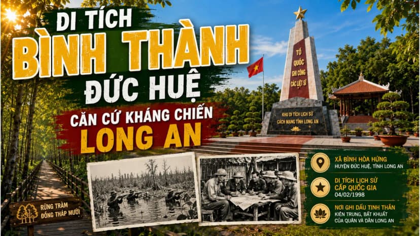 Di tích lịch sử Bình Thành tại vùng Đức Huệ cũ