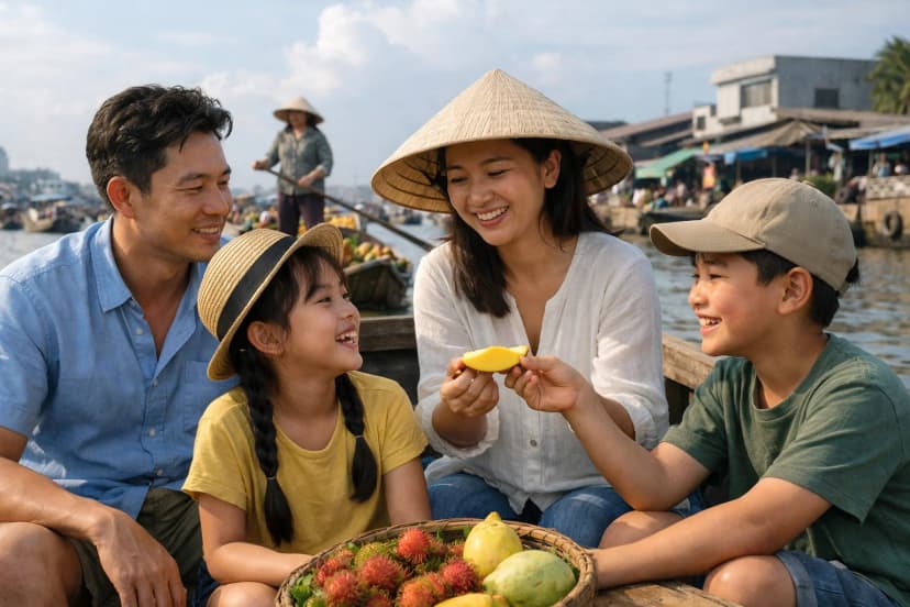 Gia đình tận hưởng chuyến du lịch Cần Thơ 1 ngày nhẹ nhàng và thoải mái