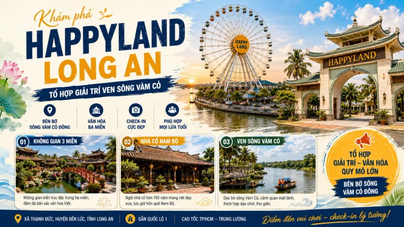 Không gian khu phức hợp Happyland tại khu vực Bến Lức cũ