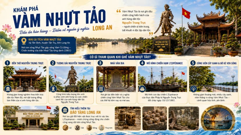 Khu di tích Vàm Nhựt Tảo và các công trình tham quan nổi bật