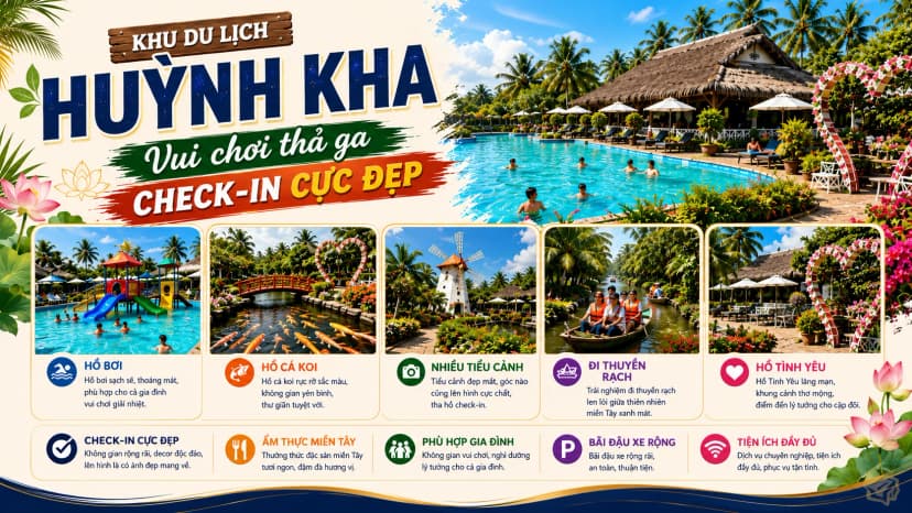 Không gian Khu du lịch Huỳnh Kha Trà Vinh