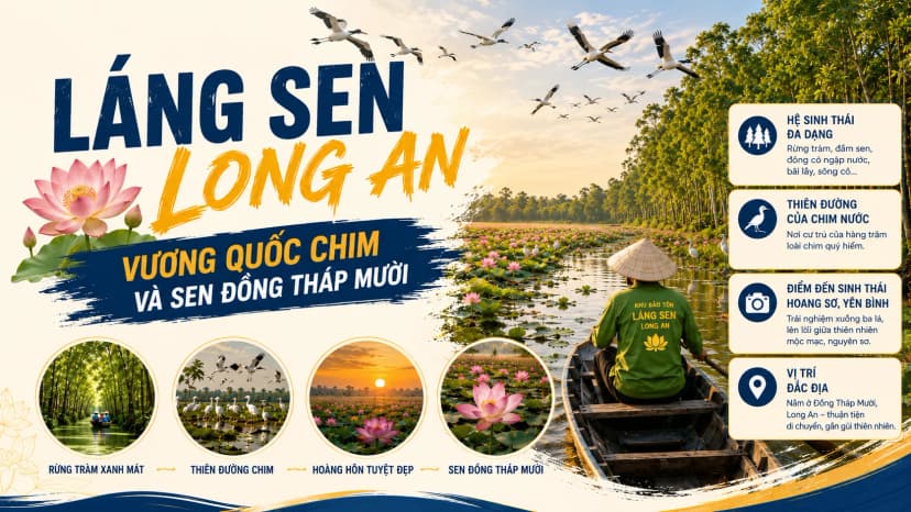 Cảnh quan Khu bảo tồn đất ngập nước Láng Sen