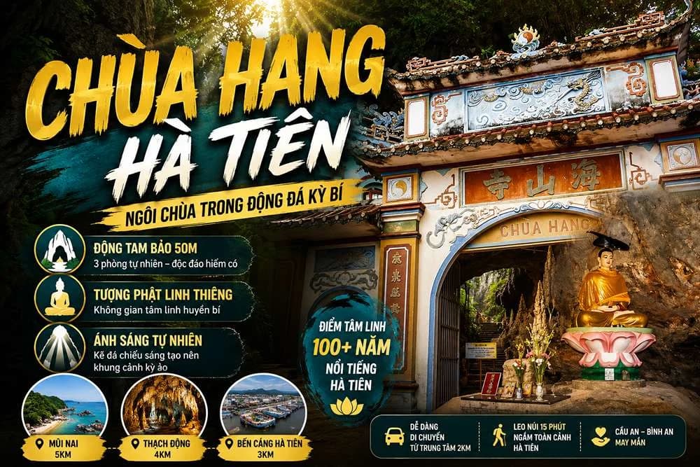 Chùa Hang Hà Tiên: Trải Nghiệm Tâm Linh Giữa Lòng Động Đá