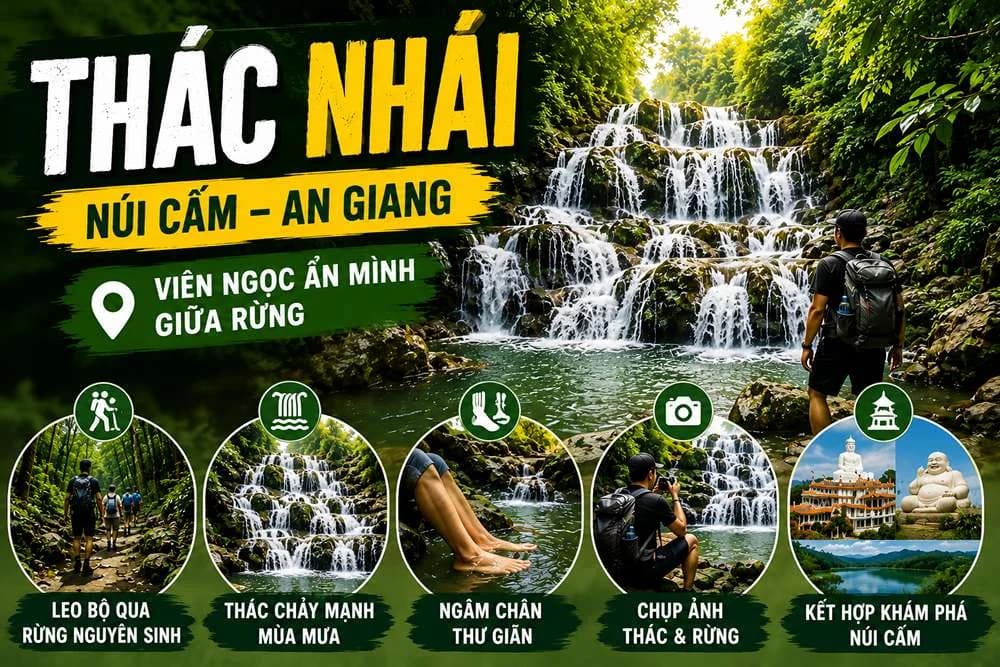 Thác Nhái An Giang: Khám Phá Vẻ Đẹp Mùa Mưa Trên Núi Cấm