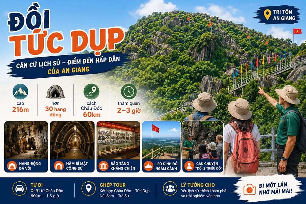 Đồi Tức Dụp An Giang: Khám Phá Căn Cứ "Hai Triệu Đô" Lịch Sử