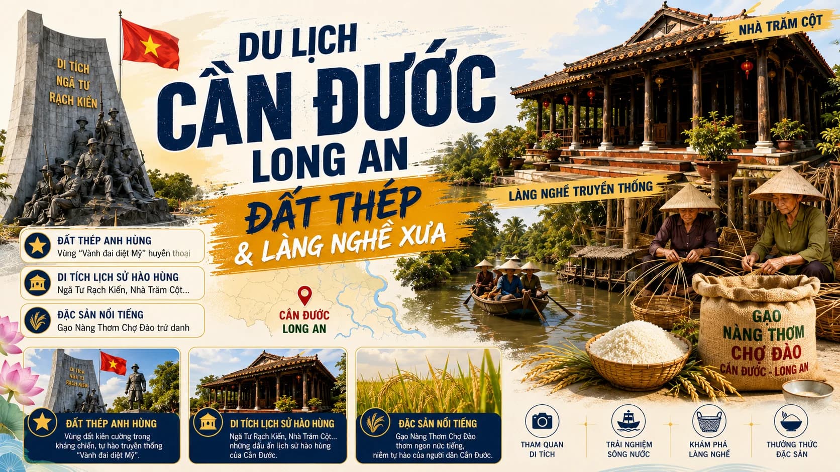Cần Đước Long An: Đi đâu, ăn gì, cách di chuyển