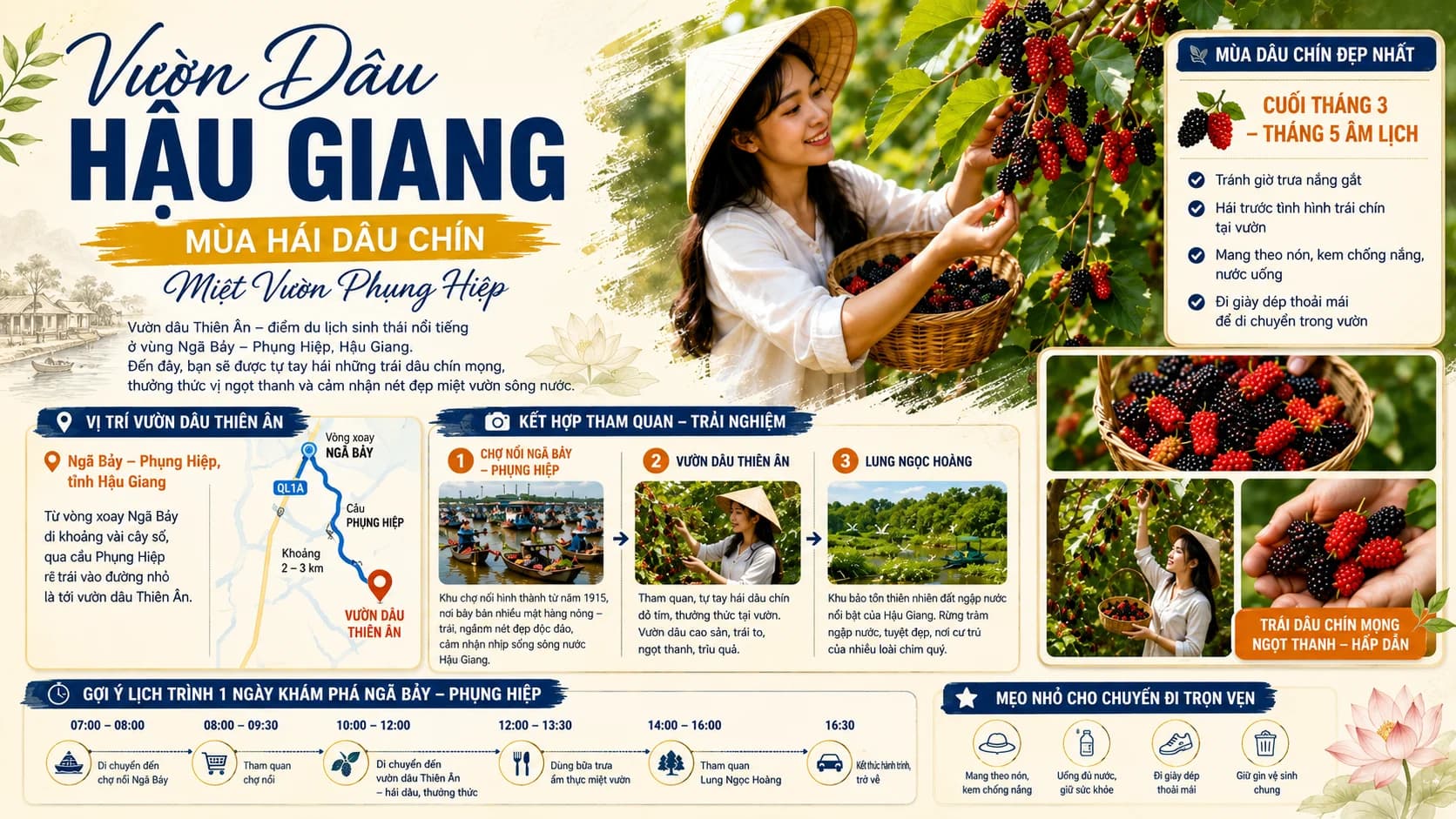 Vườn Dâu Hậu Giang: Mùa Dâu, Địa Chỉ Và Trải Nghiệm