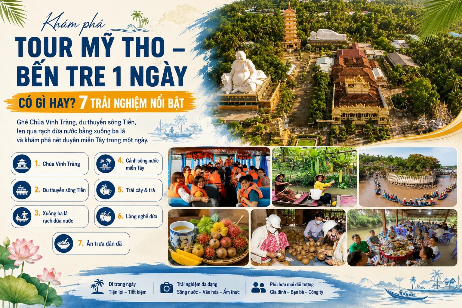 Mỹ Tho Bến Tre 1 ngày có gì hay? 7 trải nghiệm nổi bật