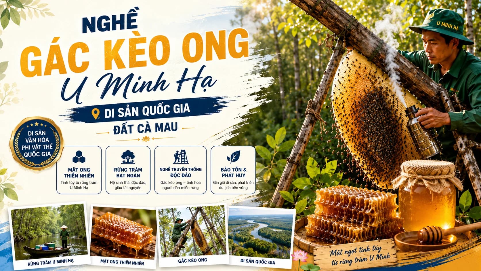 Nghề gác kèo ong U Minh Hạ: Di sản độc đáo Cà Mau