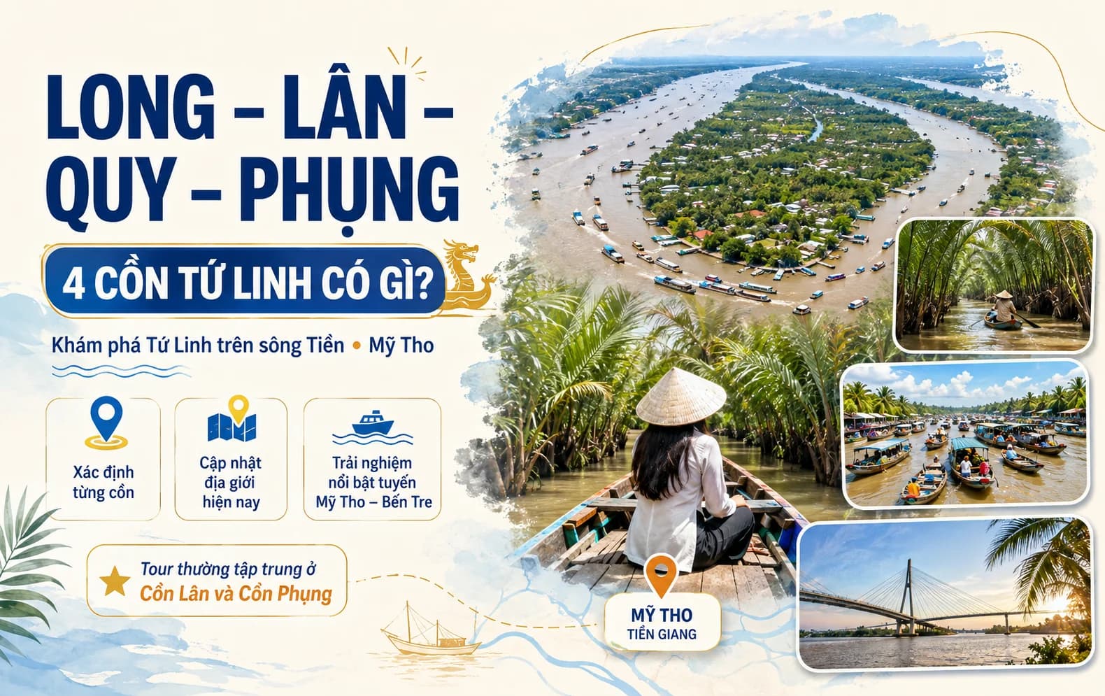 Long Lân Quy Phụng trên sông Tiền: 4 cồn Tứ Linh có gì?