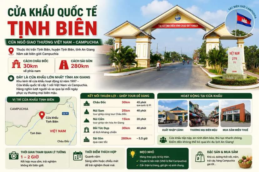 Cửa khẩu Tịnh Biên nằm ở đâu?