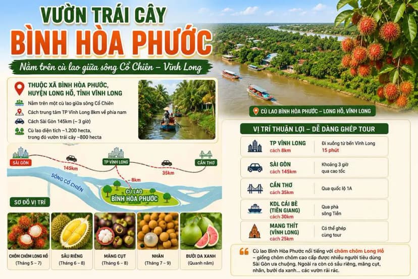 Vườn trái cây Bình Hòa Phước nằm ở đâu?