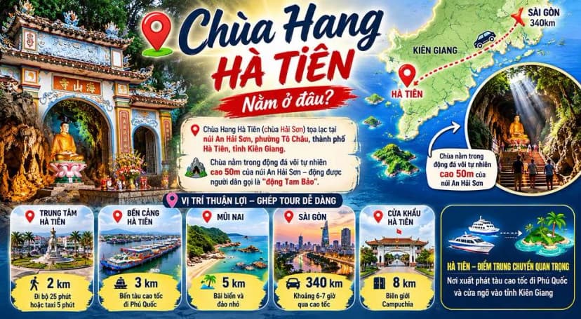Chùa Hang Hà Tiên nằm ở đâu?