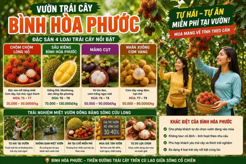 Vườn trái cây Bình Hòa Phước có gì đặc trưng?
