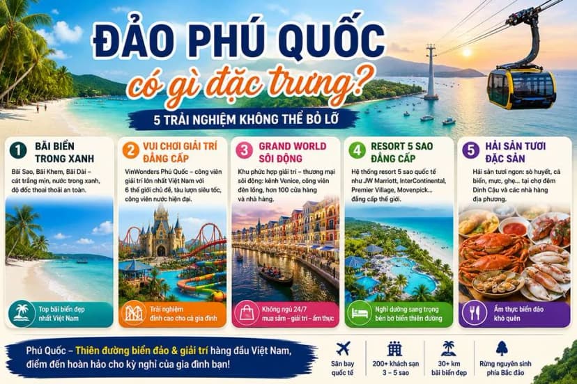 Biển đảo và khu vui chơi nổi bật tại Phú Quốc