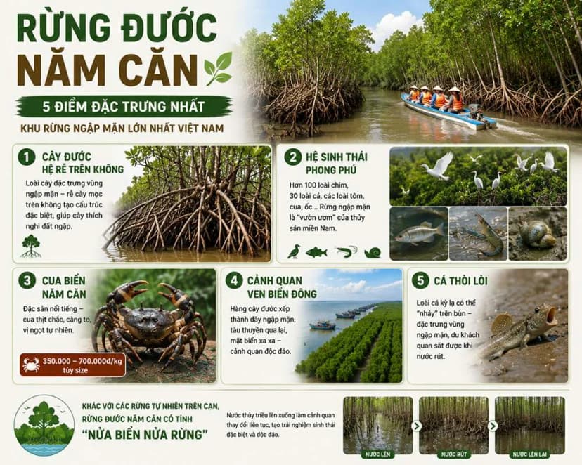 Rừng đước Năm Căn có gì đặc trưng?
