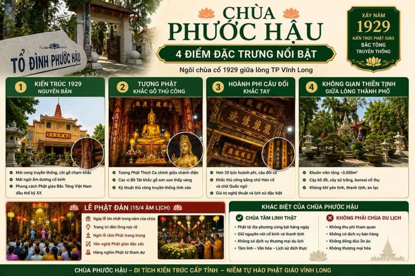 Chùa Phước Hậu có gì đặc trưng?