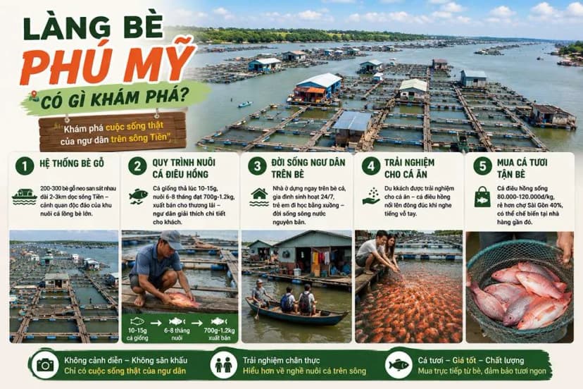 Làng bè Phú Mỹ có gì khám phá?
