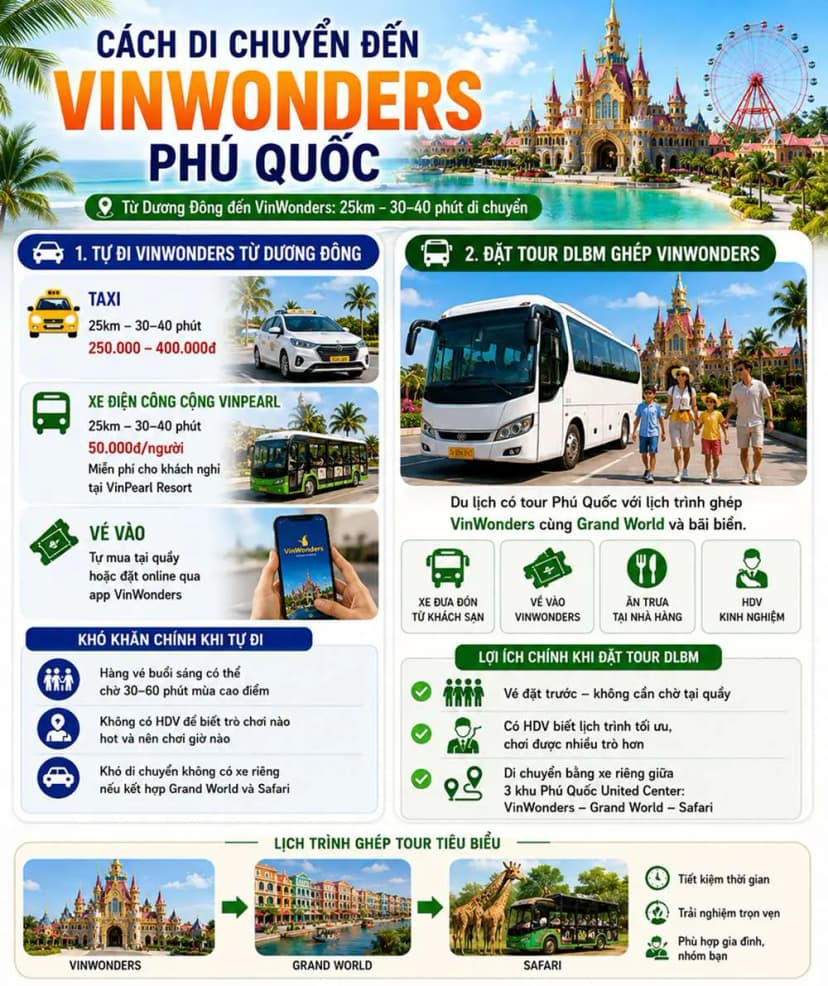 Cách di chuyển đến VinWonders Phú Quốc