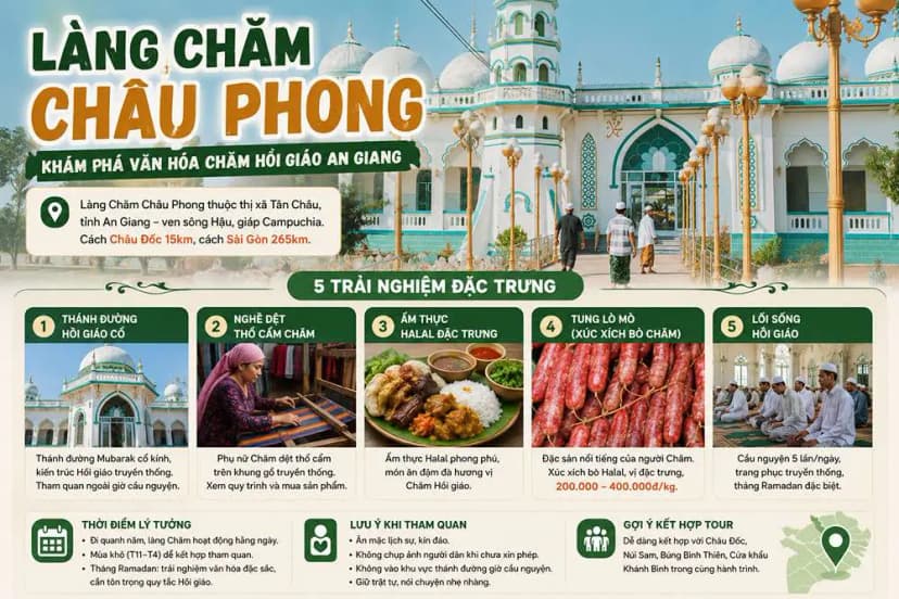 Trải nghiệm đặc trưng tại làng Chăm Châu Phong