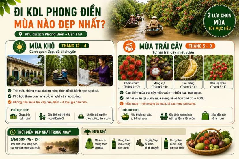 Đi KDL Phong Điền mùa nào đẹp nhất?