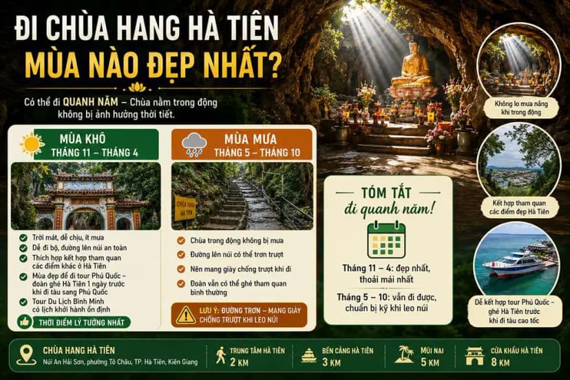 Đi chùa Hang Hà Tiên mùa nào đẹp nhất?