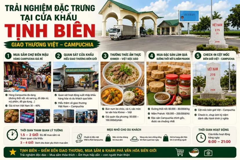 Trải nghiệm đặc trưng tại cửa khẩu Tịnh Biên